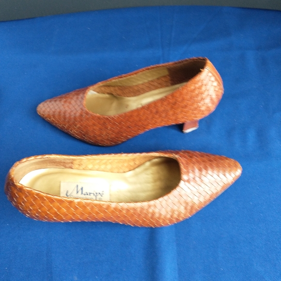 Leather Vintage Heels 7 M - Picture 2 of 10